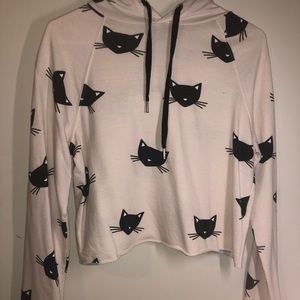 Light pink cropped cat hoodie